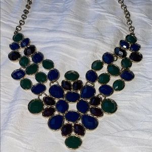 Francesca’s green blue and purple necklace.